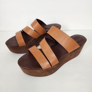 See by Chloe brown leather slides, size 38